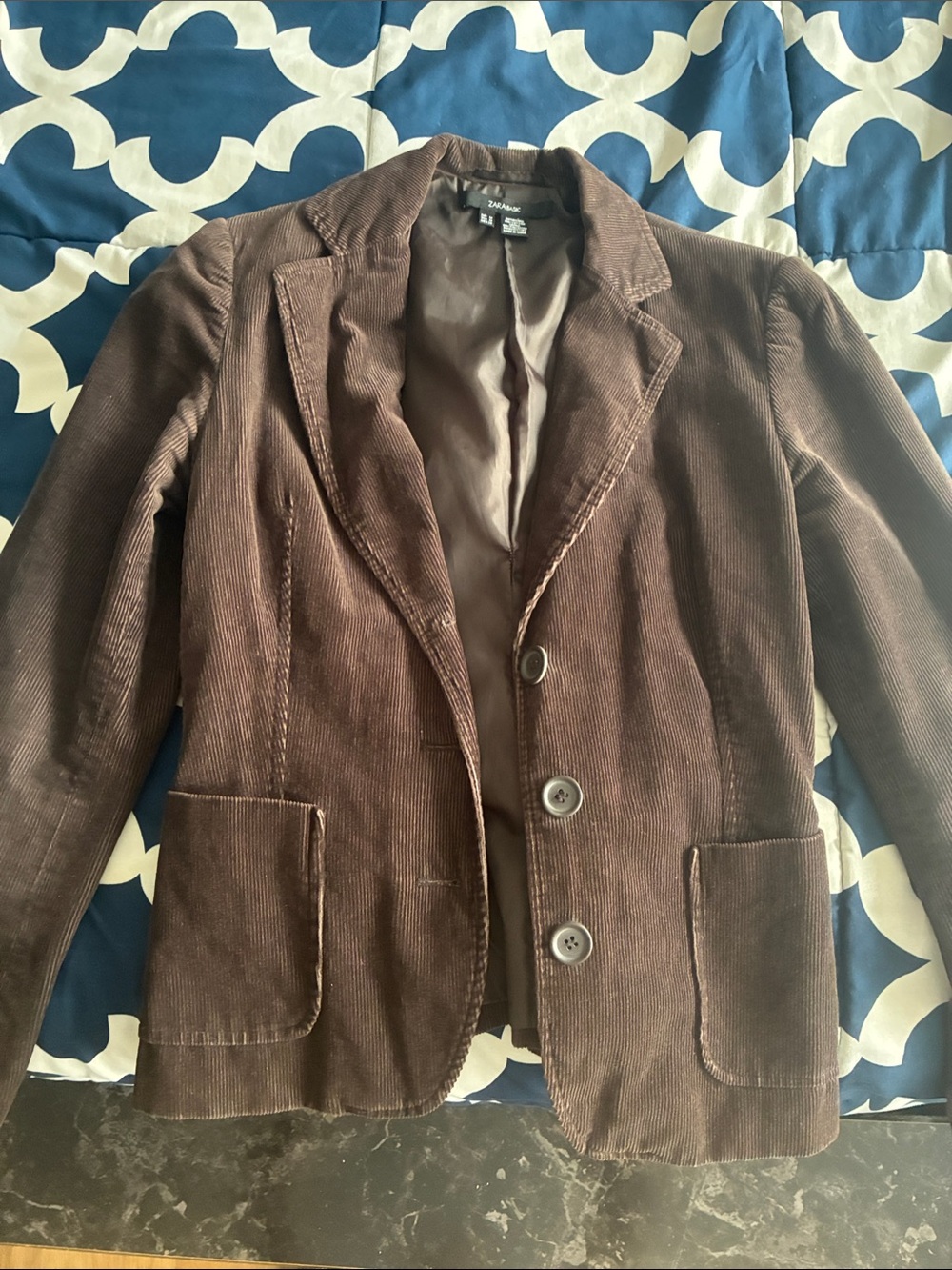 Zara Brown Corduroy Blazer Jacket
